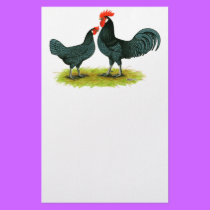Andalusian Chickens stationery by diane_jacky Andalusian Chickens stationery