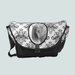 Andalusian Horse Framed on Baroque Damask messenger bags