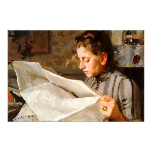 Anders Zorn - Reading CC0275 Poster