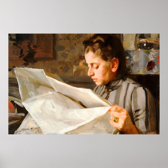 Anders Zorn - Reading CC0275 Poster