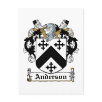 Anderson Family Crest Postcard