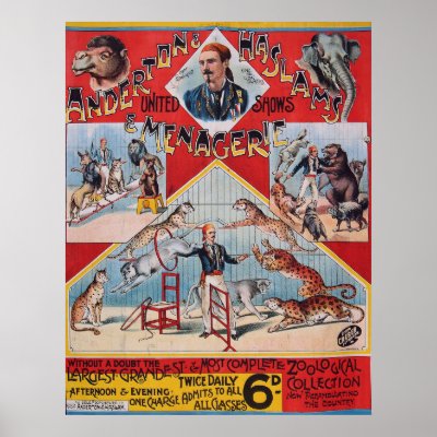 Anderton and Haslam's Menagerie, 1800's Poster by pixidapps