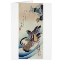 Ando Hiroshige Mandarin Ducks Color Woodcut Card