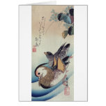 Ando Hiroshige Mandarin Ducks Color Woodcut cards