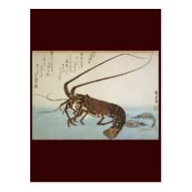 Ando Hiroshige Sheet Lobster and Shrimps Post Cards
