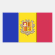 Andorra/Andorran Flag Rectangle Stickers