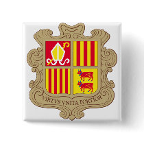 Andorra Coat of arm AD Pinback Buttons