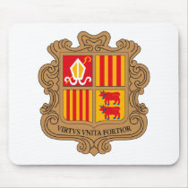 Andorra Coat of Arms Mousepad by FlagTshirts Andorra Coat of Arms Mousepad