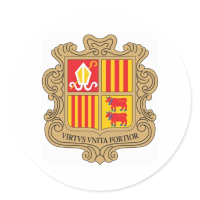 Andorra Coat Of Arms Round Sticker by teyes143