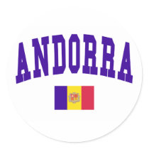 Andorra College Style Round Stickers