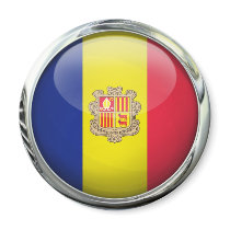 Andorra Flag Glass Ball magnets