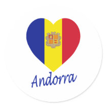 Andorra Flag Heart stickers