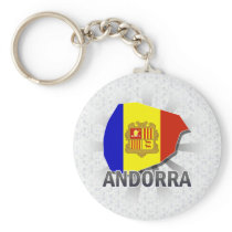 Andorra Flag Map 2.0 Keychain