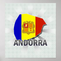 Andorra Flag Map 2.0 Print