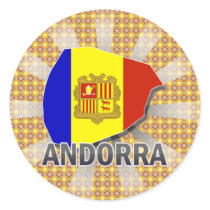 Andorra Flag Map 2.0 Sticker