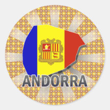 Andorra Flag Map 2.0 Sticker