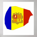 Andorra Flag Map full size Posters
