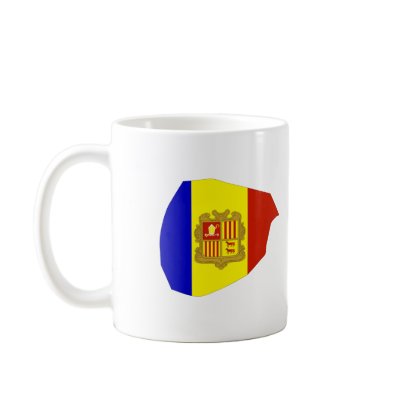 Andorra flag map coffee mugs by FlagStore