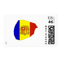 Andorra flag map postage