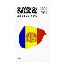 Andorra flag map postage