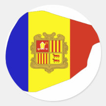 Andorra flag map round sticker