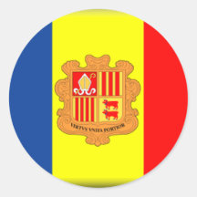 Andorra Flag Round Sticker