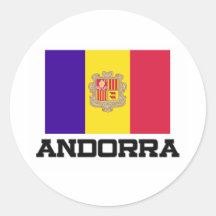 Andorra Flag Round Sticker