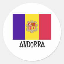 Andorra Flag Round Stickers