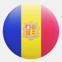 Andorra Flag Round Stickers