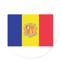 Andorra Flag Round Sticker