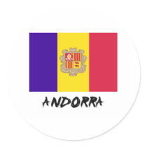 Andorra Flag Round Sticker