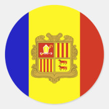 Andorra High quality Flag Round Sticker