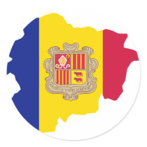 Andorra map AD Round Stickers