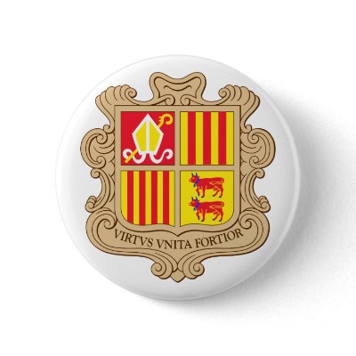 Andorra Official Coat Of Arms Heraldry Symbol Pinback Buttons by inquester