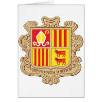 Andorra Official Coat Of Arms Heraldry Symbol Greeting Cards