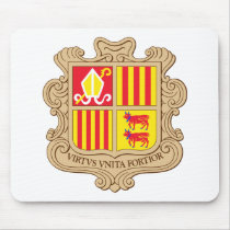 Andorra Official Coat Of Arms Heraldry Symbol Mousepad