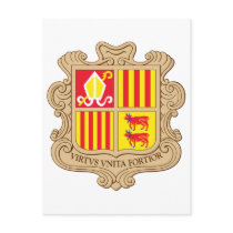Andorra Official Coat Of Arms Heraldry Symbol Postcards