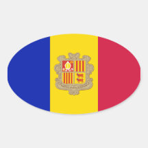 Andorra Oval Flag Sticker