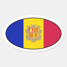 Andorra Oval Flag Sticker