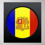 Andorra quality Flag Circle Poster
