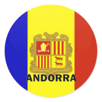 Andorra Roundel quality Flag Round Stickers