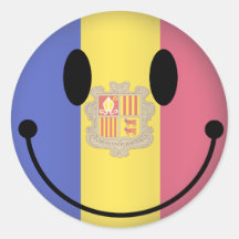 Andorra Smiley Round Sticker
