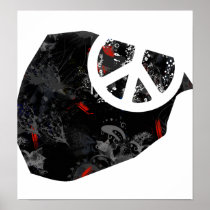 Andorra Trendy Peace Sign with Andorran map Poster