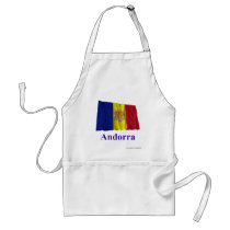Andorra Waving Flag with Name Apron