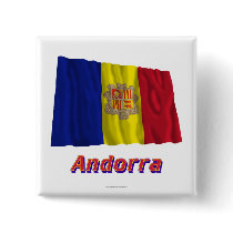 Andorra Waving Flag with Name Button