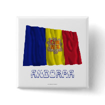 Andorra Waving Flag with Name Pin