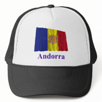 Andorra Waving Flag with Name Mesh Hat