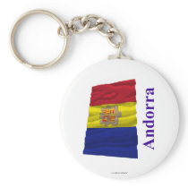 Andorra Waving Flag with Name Keychains