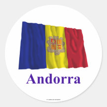 Andorra Waving Flag with Name Stickers