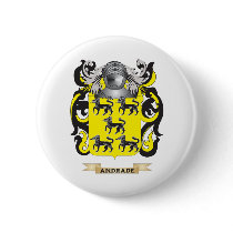 Andrade Coat of Arms (Family Crest) Pinback Button